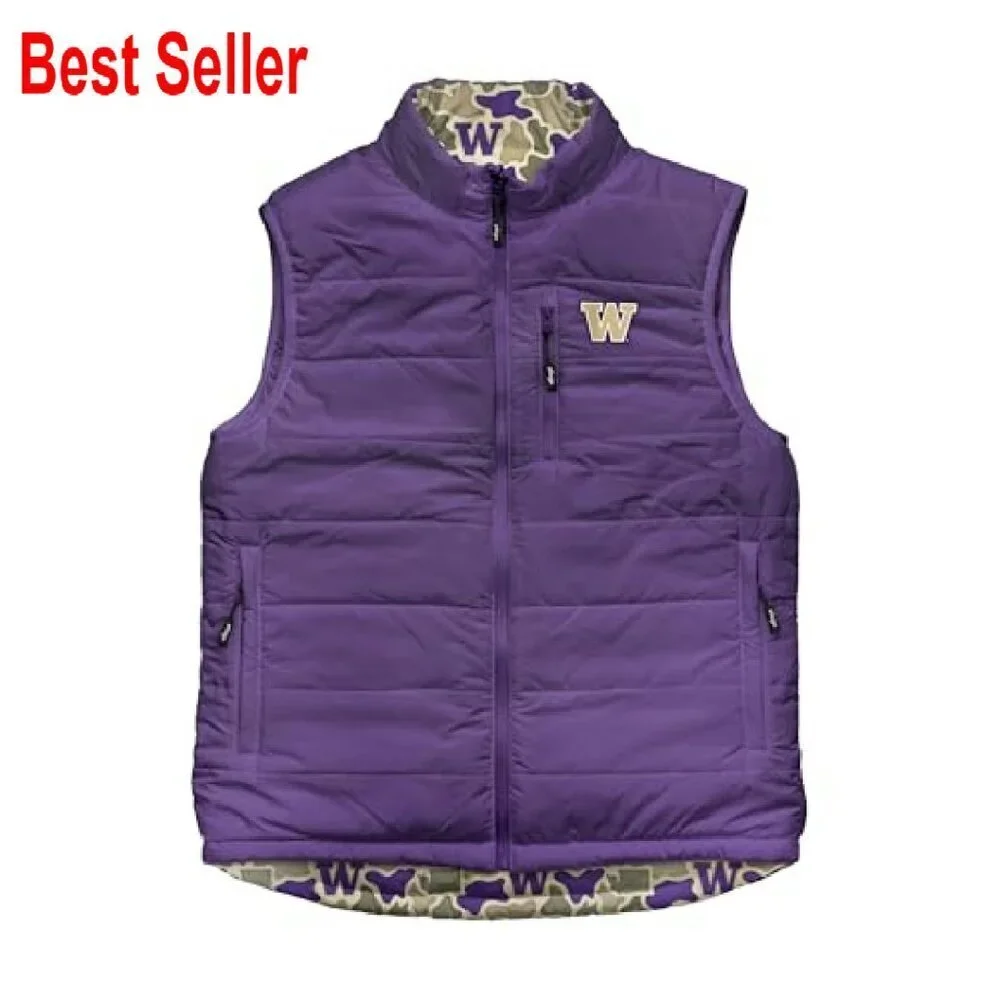 Reversible Puffer Vest Lightweight Synthetic Fill DWR Water Repellent Tailgating